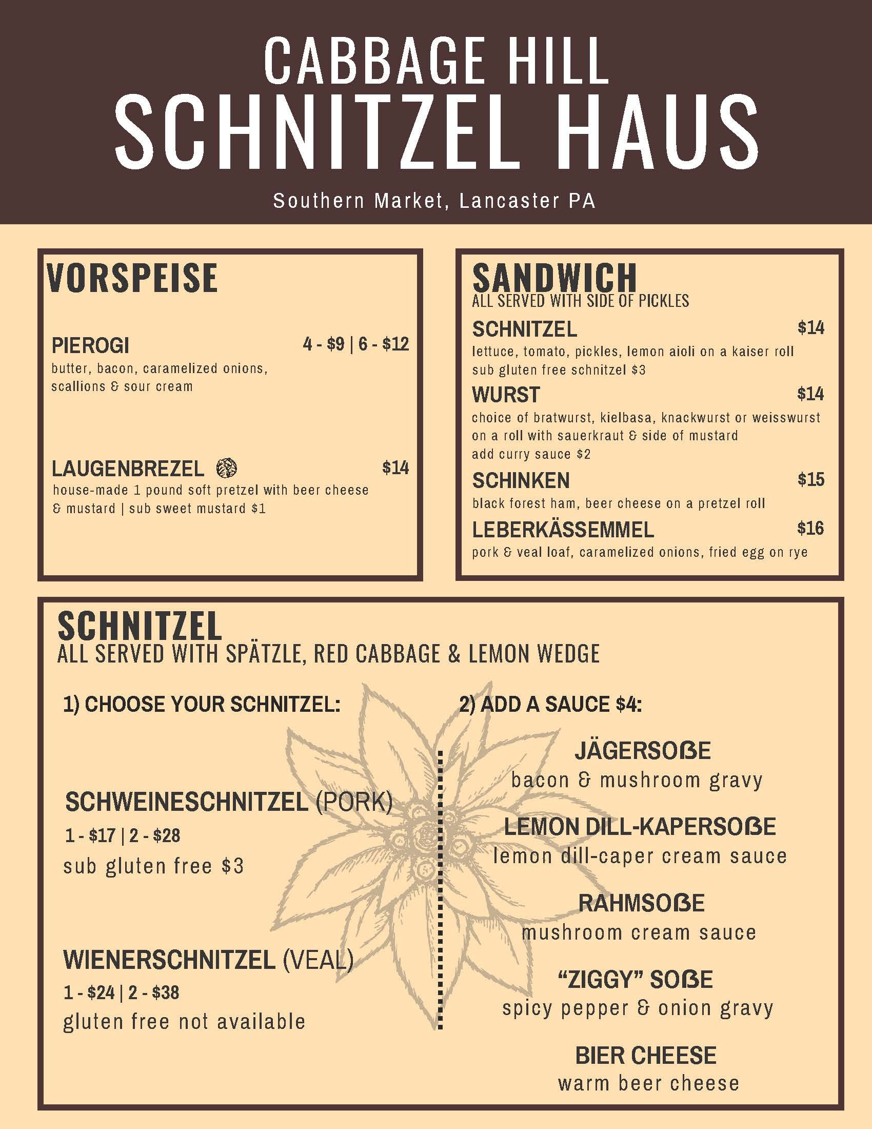Cabbage Hill Schnitzel Haus — Southern Market - Lancaster City